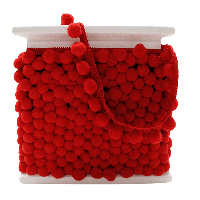 Iso POM POM-nauha, punainen (DT011V)